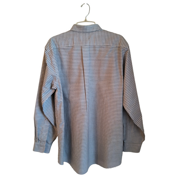 LL Bean Traditional Fit Button Shirt Men's SZ 16 Blue White Check Long Sleeve - Picture 9 of 16